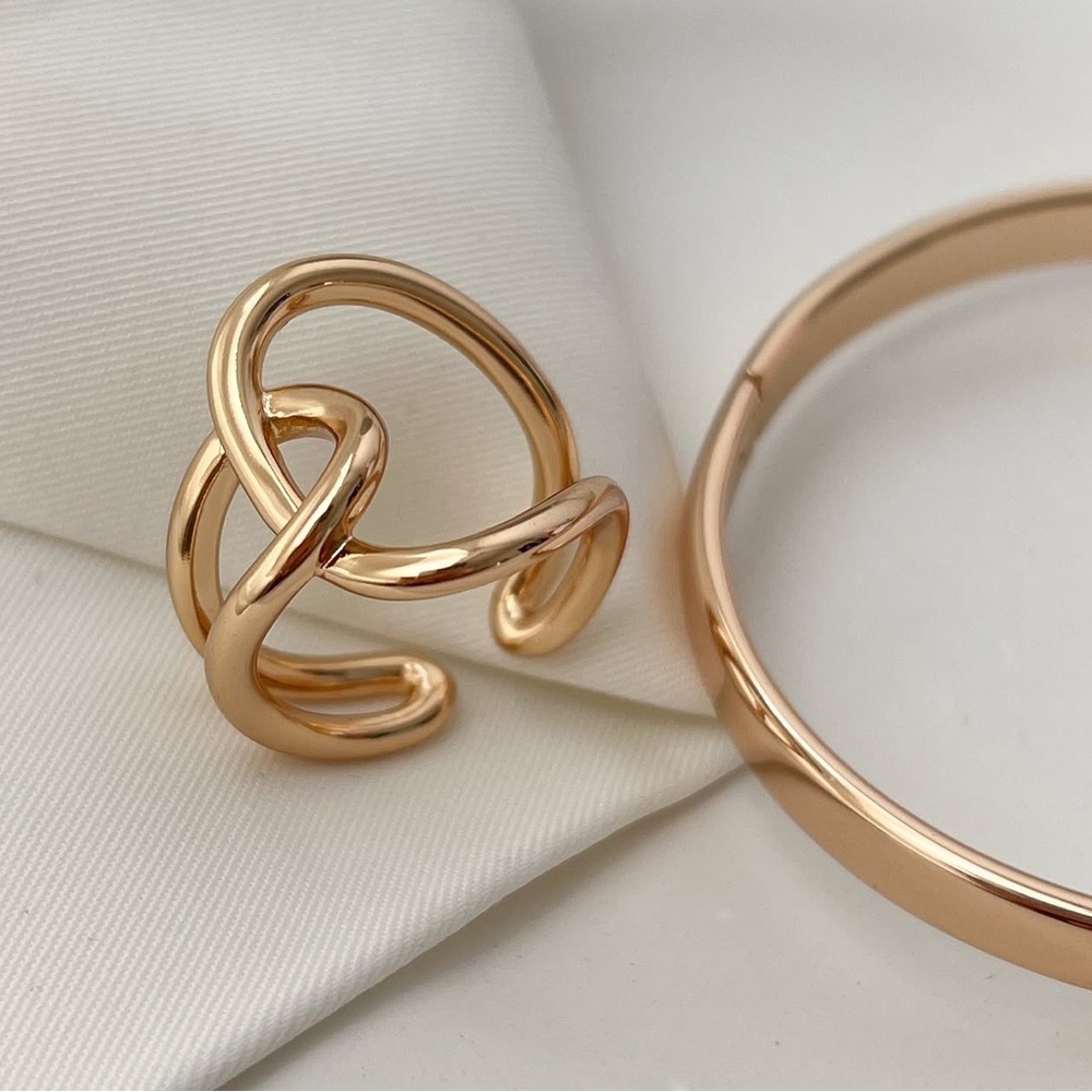 18k Gold Plated Open Ring Adjustable Dainty Water Resistant